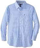 Nautica Big Boys' Long Sleeve Stripe Hanging Shirt, Medium Blue, 08