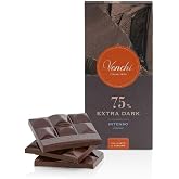 Venchi - Extra Dark Chocolate Bar with 75% Cocoa, 2.75 Oz | Enriched with Cocoa Powder, Hot Chocolate Inspired, Vegan Recipe, Gluten Free