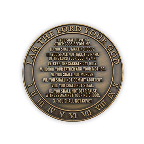 Ten Commandments Coin, I Am The Lord Your God, Exodus 20:1-7. Token to