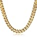 FIBO STEEL 6mm Curb Chain Necklace for Men Stainless Steel Biker Punk Style 22.0 inches Gold