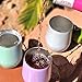 Trugos 12 oz Sparkly Stemless Wine Tumbler (Set of 2) Stainless Steel Double Wall Vacuum Insulated Cups With BPA Free Lid, Straw, and Cleaning Brush Great Travel Glasses For Wine, Coffee, Cocktails