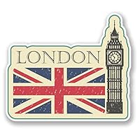 2 x 10cm/100mm London Big Ben Vinyl Sticker Decal Laptop Travel Luggage Car iPad Sign Fun #4213