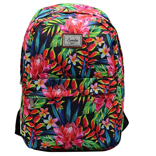 Lembu School Backpack Kids Bag Travel Back to School Men Women Unisex Lightweight Basic Simple Comfortable Fashion Bag (Tropical)
