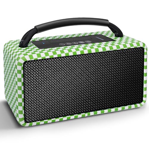 DINDIN Portable Bluetooth Speaker White+Green
