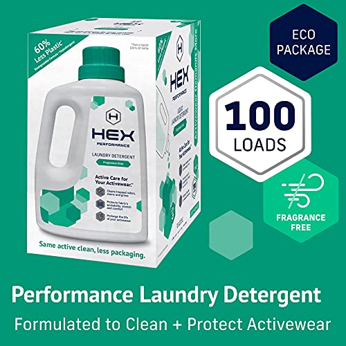 HEX Performance Eco Package Liquid Laundry Detergent, Fragrance Free