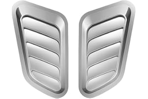 Ywdiml Car Hood Vent Trim, Vehicle Scoop Bonnet Hood Side Air Intake Trim Cover, Automotive Exterior Engine Cooling Intake Vent Decoration, Universal for Automobile RV Truck (Silver)