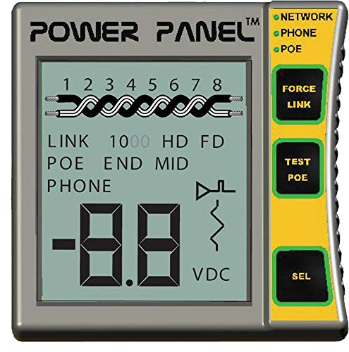 Triplett Byte Brothers Inline Power Panel PoE Analyzer and CAT 5/6 Digital Voltmeter (POE1000IL)