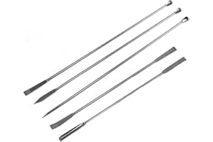 Meuey Lyot 5IN1 Double-Ended Micro lab Spoon Laboratory Equipment Half Round Flat end Scoop Sampler Stainless Steel Miniature Kitchen Spoon for Laboratory Powder metering