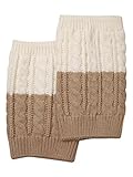 Funky Junque's CC Women's TWO TONE REVERSIBLE BOOT CUFF - Cable Knit Boot Sock Topper...