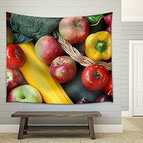 Alley in The Park Later in The Autumn. Snow Storm - Fabric Wall Tapestry Home Decor - 51x60 inches