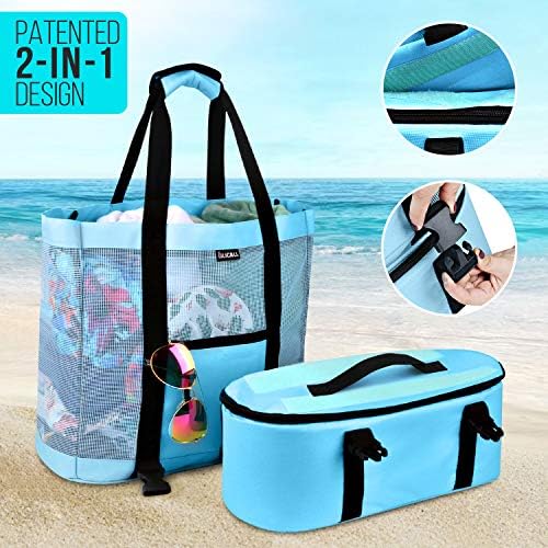 FITFORT Mesh Beach Tote Bag with Detachable Beach Cooler - MAX Capacity 34L 150lbs Ultra Durable for Women 3 FITFORT Mesh Beach Tote Bag with Detachable Beach Cooler - MAX Capacity 34L 150lbs Ultra Durable for Women