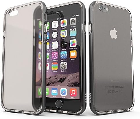 iPhone 6 and iPhone 6S Clear Case Cover with Metallic Bumper in Gunmetal Grey by Koko Cases 'Harvey Collection' - This Years Most Trending Slim Fit Luxury Protective Case