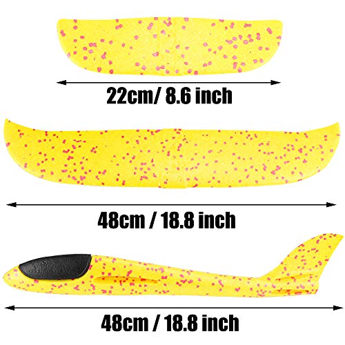 Weoxpr 5 Pack 18.3inch Multicolor Airplane Toy, Jumbo Manual Throwing Foam Plane, Large Glider Planes, Fun Airplane Model, Flying Aircraft for Outdoor Sport Game, Birthday Party Favors, Carnival Prize
