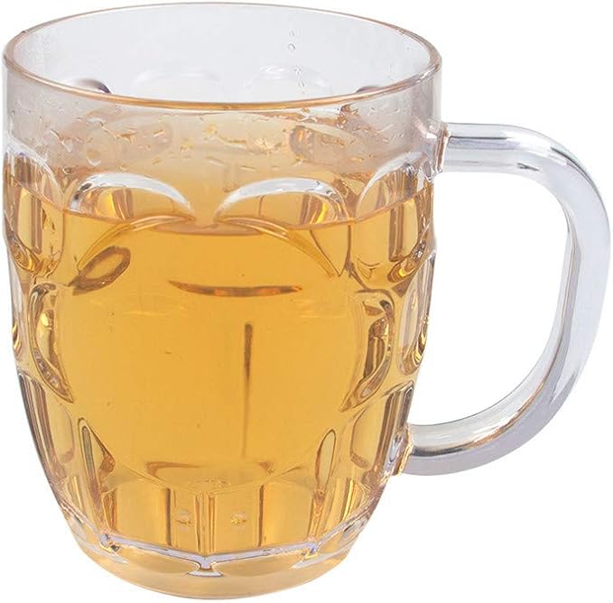 EPT 8 oz Plastic Beer Glasses, Dimpled Small Beer Glasses
