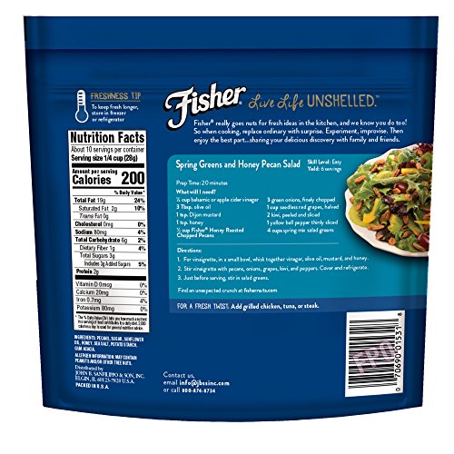 FISHER Chef's Naturals Honey Roasted Chopped Pecans, No Preservatives, Non-GMO, 10 oz