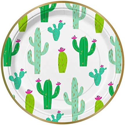 Cactus Themed Party Plates - Mexican Fiesta Party (1 Package of 8)