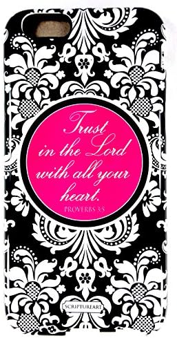 Scripture Art Katherine "Trust In The Lord With All Your Heart" Proverbs 3:5 Two Piece iPhone 6 Tough Case Damask Inspirational Faith