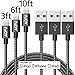 AOFU iPhone Cable,3Pack (3FT 6FT 10FT) Extra Long Nylon Braided Cord Apple Lightning Cable Certified to USB Charging Charger for iPhone 7/7 Plus/6/6S/6 Plus/6S Plus/5/5S/5C/SE,iPad,iPod 7(Black)