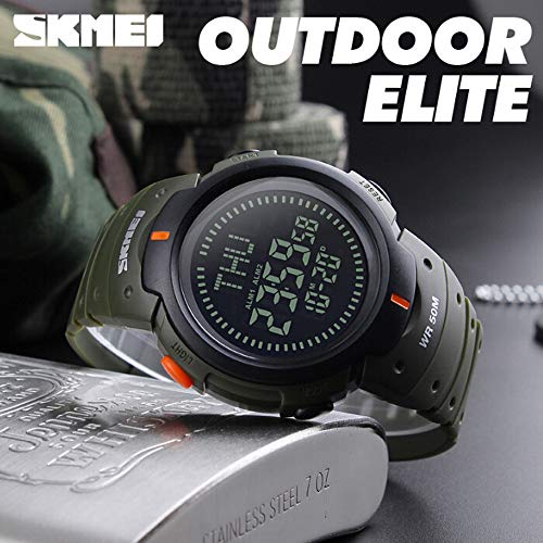 Sports Watch,50M Waterproof Multi-function Compass Outdoor Climbing Men's Sports Watch Gift(Green)