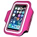 i2 Gear Cell Phone Armband Case for iPhone SE 2016, 5, 5S, 5C, 4S, 4 - Running Phone Holder with Adjustable Arm Strap and Key Holder (Fuschia)