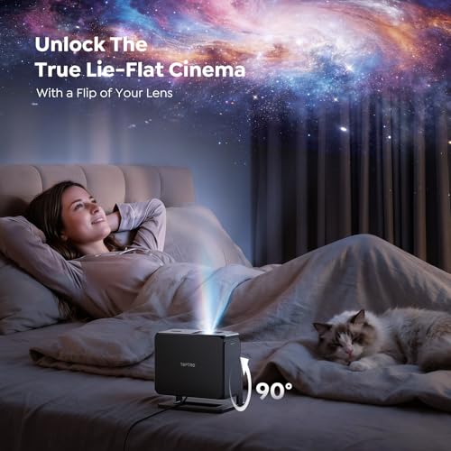 【Built-in Google TV】Smart 4K Projector for Home Cinema, Native 1080P Portable Short-Throw Projector with Apps, Auto Focus & 6D Keystone, WiFi 6 Bluetooth 5.3 Movies Projectors for Bedroom, Outdoor