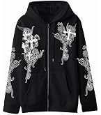 Amazon.com: Obenie Women Men Y2K Zip Up Oversized Hoodie Gothic