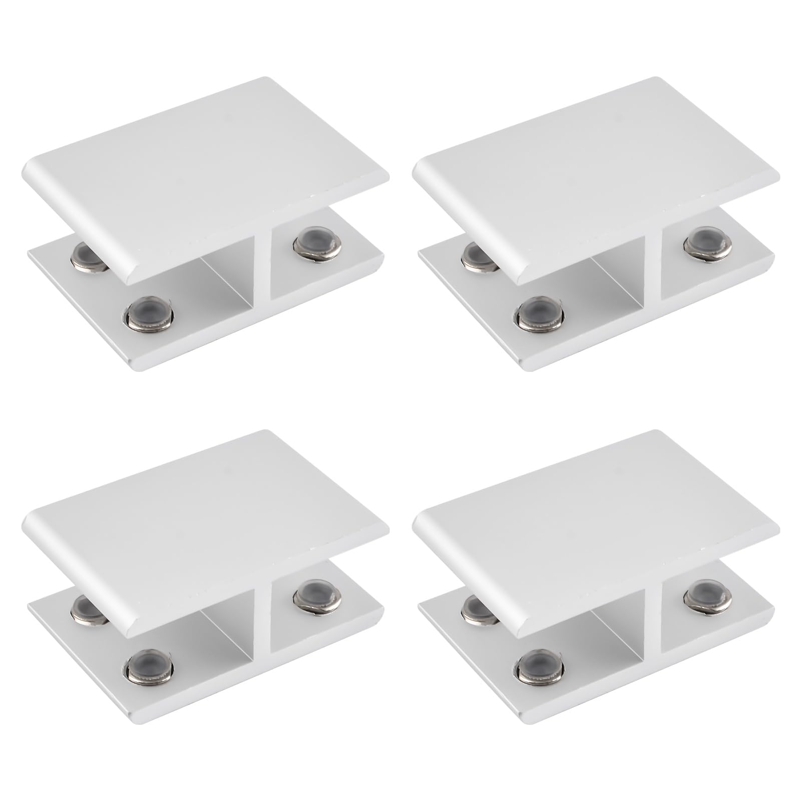 INCREWAY Glass Clamp, 4 Pack Adjustable Double Side Aluminum Alloy Glass Shelf Support Bracket, Glass Clip Clamp Holder for 14-16mm Thickness, 180 Degrees — image 1