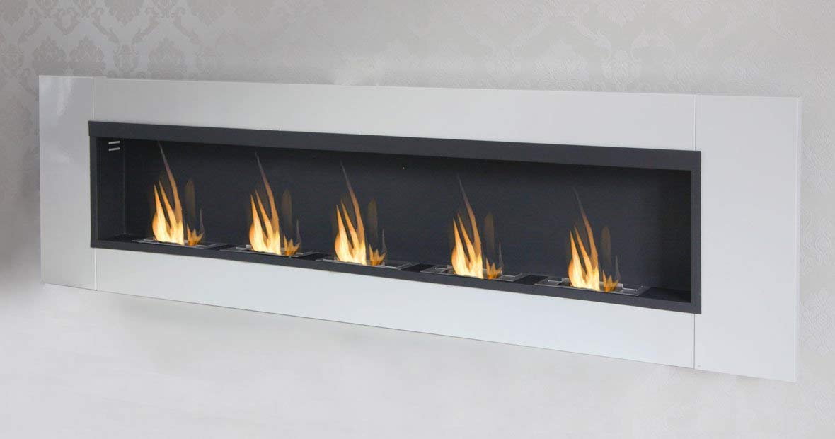 DRULINE 5 Brenner Luxus Kamin Bio Ethanol Gelkamin Wandkamin Chemin