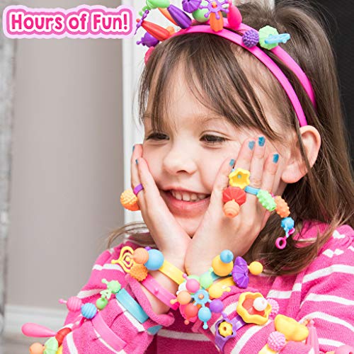 image for SMITCO Pop Beads - 725 Piece Jewelry Making Craft Kit for Kids - Snap 