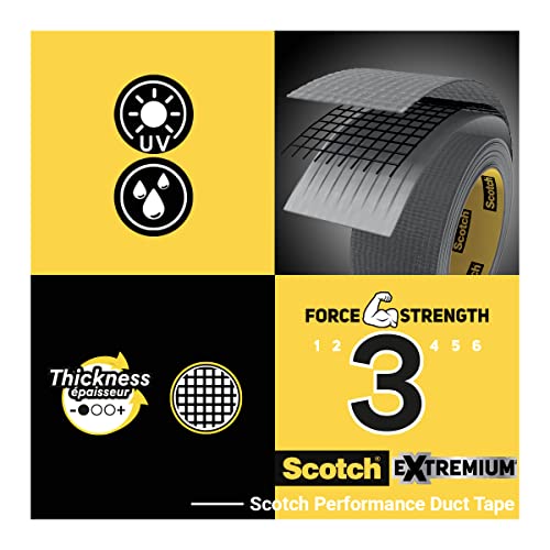 Scotch Universal Black Canvas Repair Tape - 1 Roll, 25 m x 48 mm - Indoor Use, Strong Adhesive, Strong and Waterproof