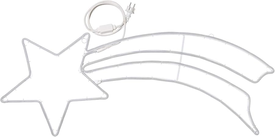 Disegno Stella Cometa Di Natale.Xmasking Figura Luminosa Stella Cometa Coda Doppio Profilo Smd Neon Bifacciale 115 X H 40 Cm 600 Led Bianco Freddo Luce Fissa Esterno Xmasking Amazon It Casa E Cucina