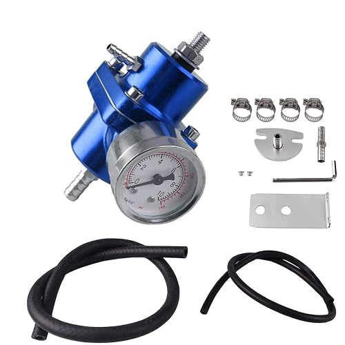BARTOO Universal Adjustable Fuel Pressure Regulator Kit, Aluminum Fuel ...