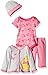 Disney Baby Girls' 4-Piece Winnie the Pooh Cardigan Set with Bodysuit, Grey, 0/3 Months
