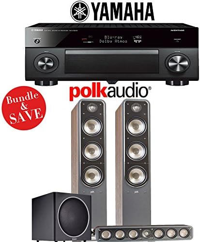 Yamaha AVENTAGE RX-A3070BL 11.2-Ch Dolby Atmos Network AV Receiver + Polk Audio S60 + Polk Audio S35 + Polk Audio PSW125 - 3.1-Ch Home Theater Package (Walnut)