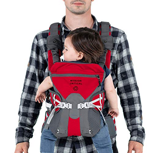 Mission Critical Baby Carrier - System 02 - Baby Carrier for Men - Front & Back Carrier (Adventure Red)