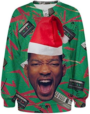 KSJK Unisex Funny Print Ugly Christmas Sweater Jumper