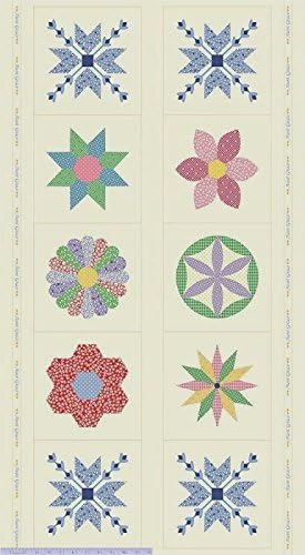 Aunt Grace Simple Sampler Cotton Quilt Panel Fabric