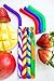 Reusable Silicone Straws. Temperature Safe for Smoothies, Hot and Cold Drinks. PATENTED DESIGN FOR EASY CLEANING and CUSTOMIZABLE LENGTH. Independently Third Party Tested For Safety. Multi Stripes