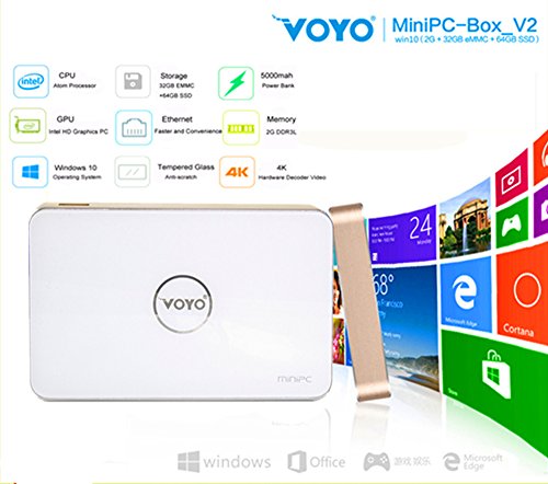 Toox Voyo V2 Mini Pc Windows 10 Os Quad-core Intel Atom Z3735 32gb Emmc 64gb SSD Support Bluetooth 4.0 with 5000mh Battery Inside