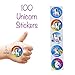 100 Unicorn Stickers: Roll of One Hundred (100) Stickers with Various Unicorn Designs - Easy to Peel & Remove - Great Addition to Unicorn Theme Birthday Party Favors, Supplies & Goody Bags