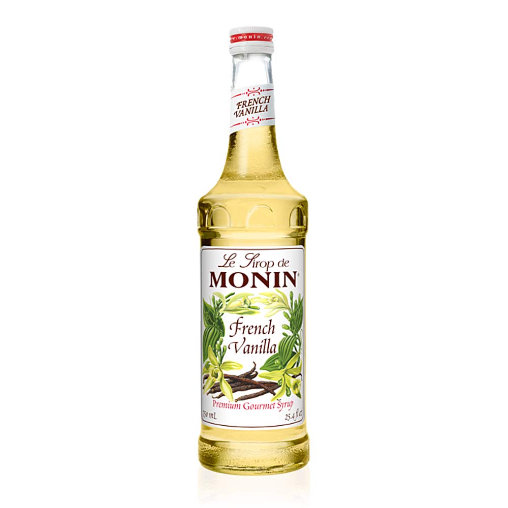Monin - French Vanilla Syrup, Versatile Flavor, Natural Flavors, Great for Coffees, Cocktails, Shakes, and Kids Drinks, Vegan, Non-GMO (750 ml)