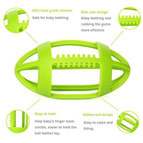 Baby Sensory Teething Toy Ball, BPA Free Football Sensory Toys for Toddler Infant Boys Girls Teething Relief - Thumbnail 2