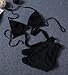 Nulibenna Bandage Halter Push up Cross Criss Cut Out 2 Piece Bikini Swimsuit Black