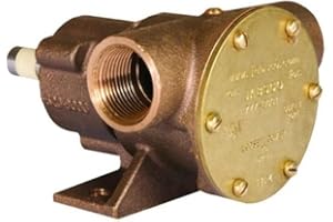 Jabsco 777-9001 Marine Pulley Driven Flexible Impeller Pedestal Mount Pump (62-GPM, Neoprene Impeller, Full Cam, Face Seal, 1" NPT Ports), Bronze