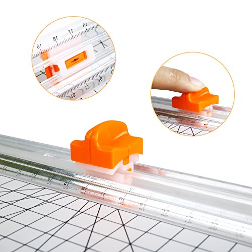Firbon A4 Paper Cutter Portable Guillotine Paper Trimmer Scrapbooking Tool with Automatic Security Safeguard for Craft Paper, Coupon, Label and Cardstock (White) - Thumbnail 4