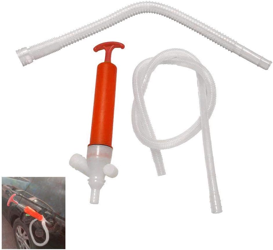Caiyuangg Car Manual Hand Gas Oil Liquid Syphon Transfer Pump Siphon Pump Hose Yellow