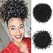DEYNGS Ponytail African American Short Afro Kinky Curly Wrap Synthetic Drawstring Puff Ponytail (1B)