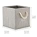 EZOWare Set of 4 Foldable Fabric Storage Bin with Cotton Rope Handle, Collapsible Resistant Basket Box Organizer for Nursery, Closet, and More – (10.5x11x10.5 inch) (Gray/Gray)