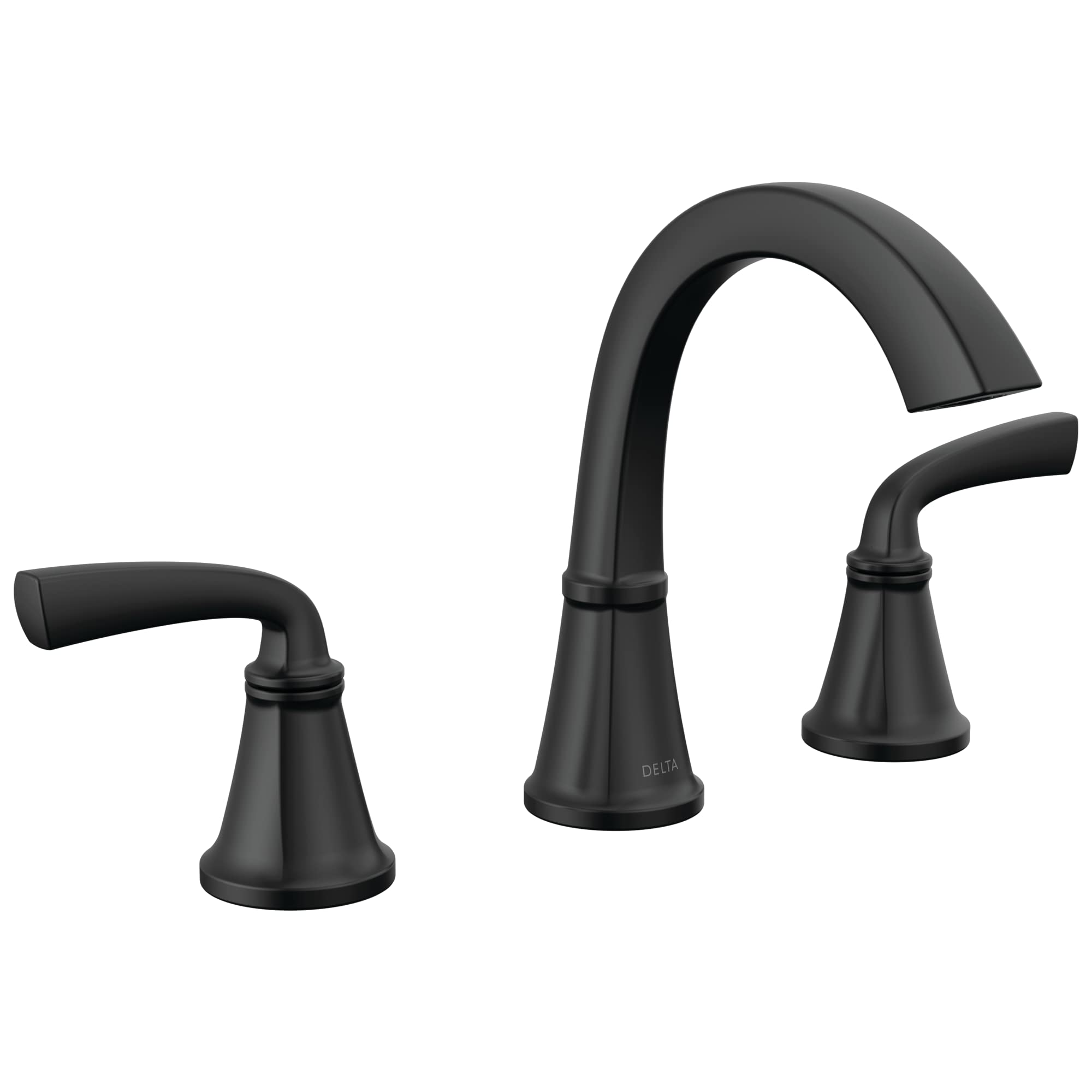 Photo 1 of Delta Geist Matte Black Bathroom Faucet 3 Hole, 8 Inch Widespread Bathroom Sink Faucet for Vanity, Push-Pop Drain Assembly, Matte Black 35864LF-BL