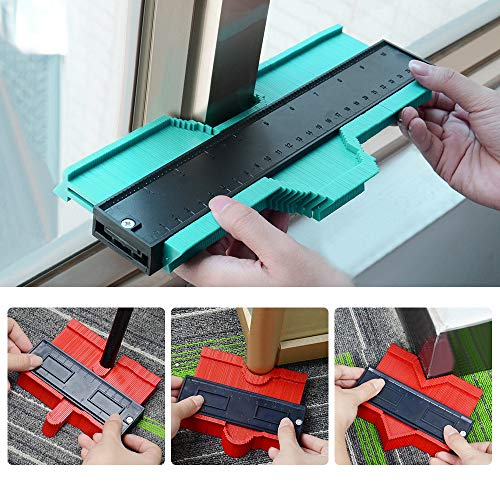 VSTM 2 Pack Contour Gauge Duplicator, 5 Inch 10 Inch Plastic Profile Copy Gauge Measure Ruler Contour Shape Duplicator for Precise Measurement Tiling Laminate Wood Marking Tool - Thumbnail 5